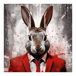 Eleganter Hase in Rot