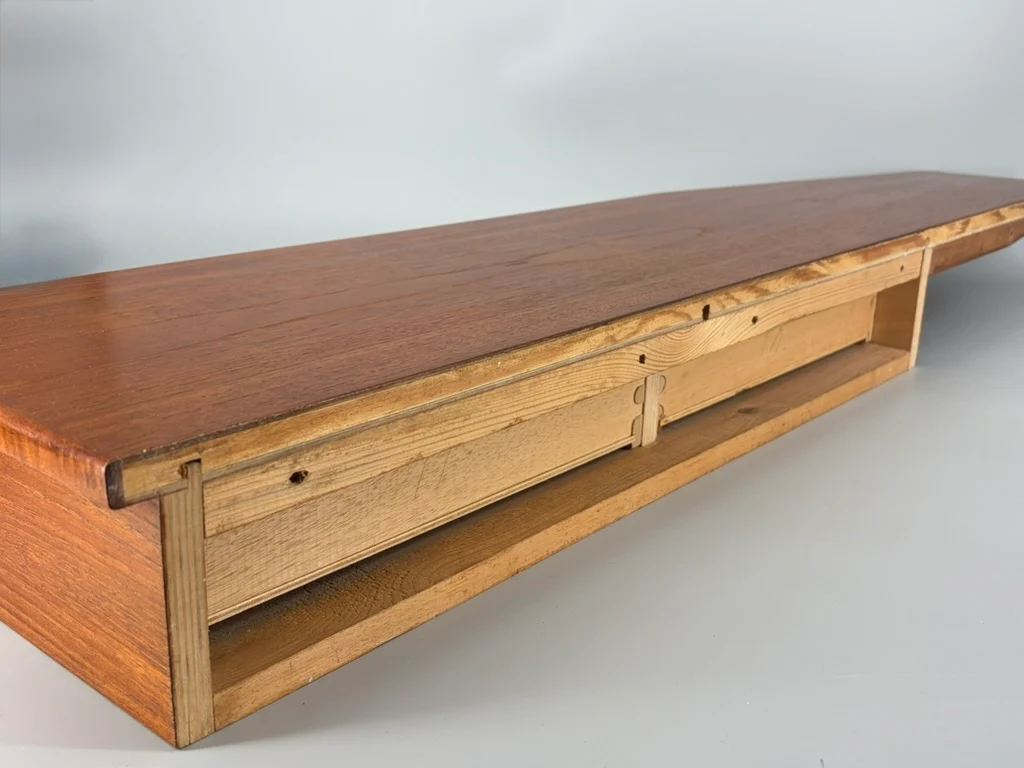 Mid Century Design Wandkonsole mit zwei Schubläden aus Teakholz, Dänemark um 1960 – Bild 8