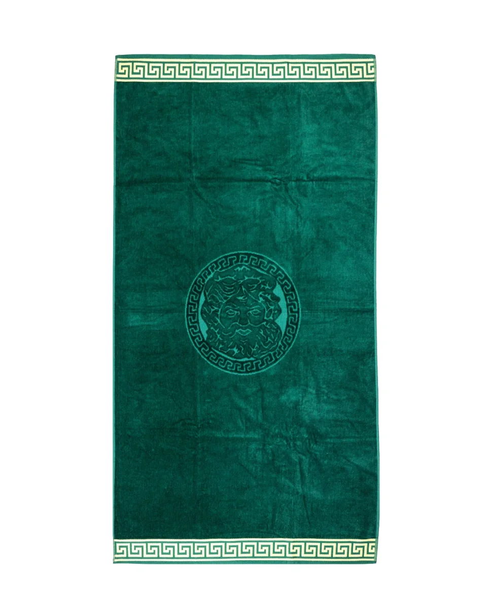 Poseidon Strandtuch XXL Smaragdgrün – Premium Velours, OEKO-TEX®