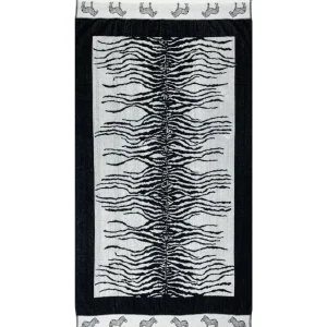 Afrika Strandtuch XXL Weiß-Zebra – Premium Velours, OEKO-TEX®
