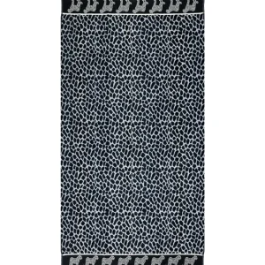 Afrika Strandtuch XXL Grau-Leopard – Premium Velours, OEKO-TEX®