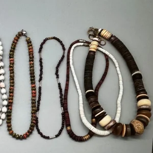 4x Kette Halsketten Natursteine Silber