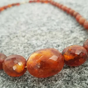 Butterscotch Bernstein Kette Mit 333er Gold Facetten Schliff Amber Schmuck 57cm