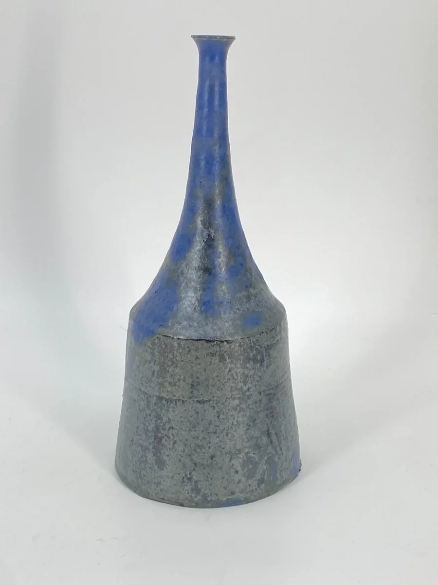 Vase Zulaufend Blau Studiokeramik Steinzeug Keramik Mid Century – Bild 8