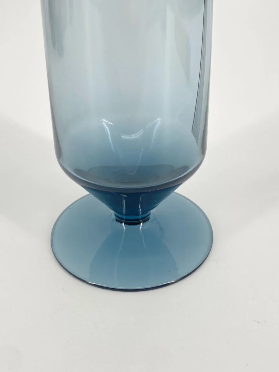 Vase Glas Fernsehturm Berlin 1970er Blau Rauch Glas Vintage – Bild 8