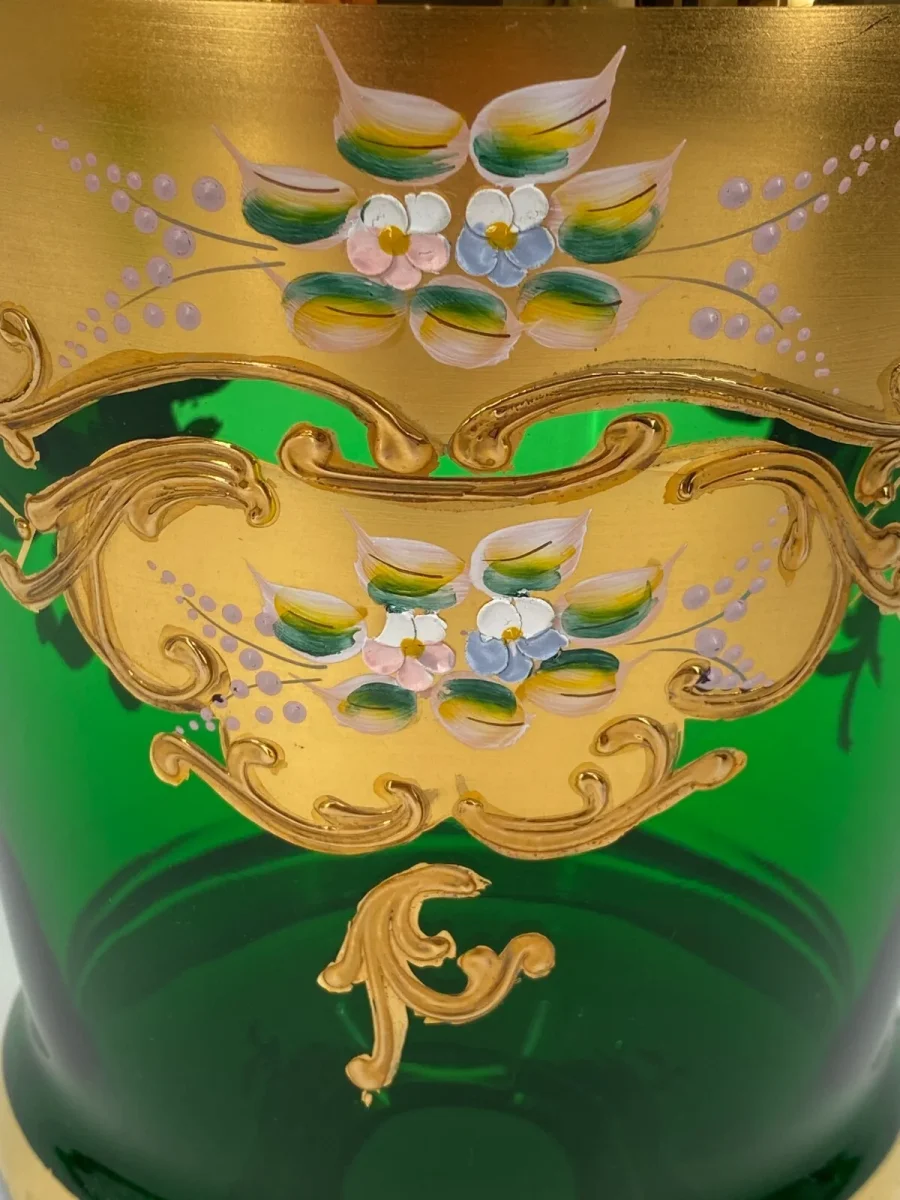 Murano Salvadori Tre Fuochi Sektkühler Sekt Kübel Eimer Champagner Vase Grün – Bild 7