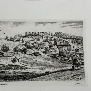Original Radierung mit historischer Ansicht: Tringenstein, von Heinz Wehlisch, Deutschland 2. Hälfte 20. Jhd.