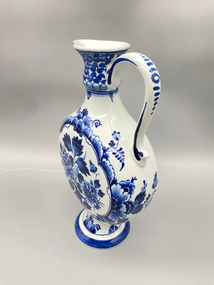 De Porceleyne Fles Fayence Vase Krug Royal Delft Blau Handbemalt Stempelmarke – Bild 5