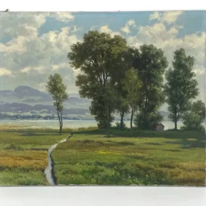 Ölgemälde „Zürichsee bei Lachen“ von Edwin Bachmann