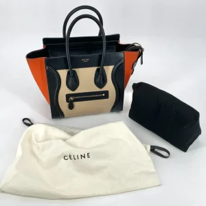 Céline Luggage Micro Shopper aus Leder, Tricolor