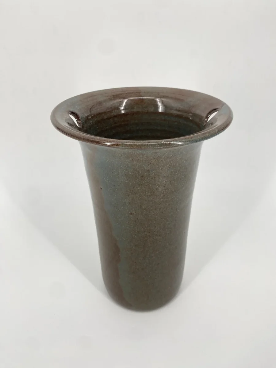 Studiokeramik Kelch Vase Braun Grün 24,5cm Mid Century Vintage Danish – Bild 2