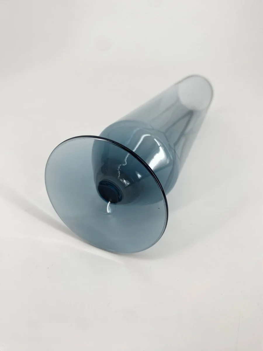 Vase Glas Fernsehturm Berlin 1970er Blau Rauch Glas Vintage – Bild 7