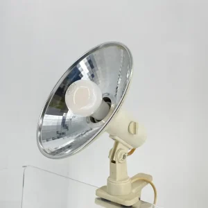 Facettierte Klemmleuchte in Cremeweiß und Chrom, 1960er/70er