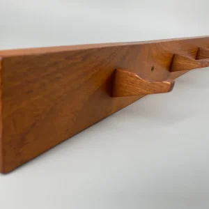 Mid Century Design Wandgarderobe aus massiven Teakholz, um 1950