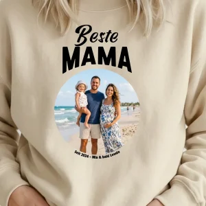 Beste Mama Pullover mit Foto und Text personalisiert
