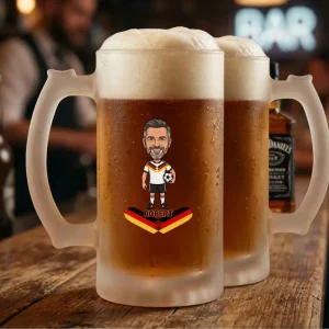 Fußball Bierkrug Glas mit Namen und Text