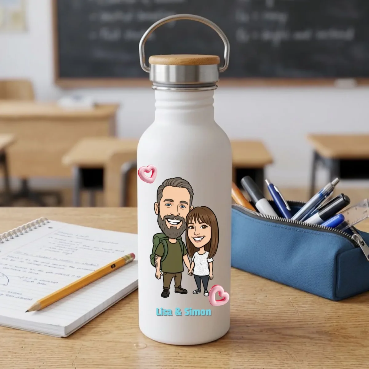 Personalisierte Trinkflasche mit Foto im Comic Stil – Bild 6