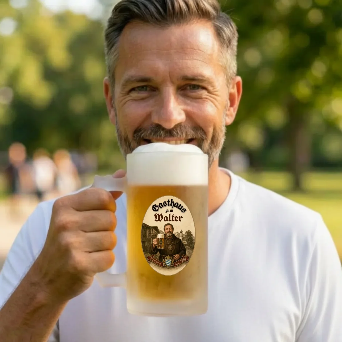 Personalisierter Bierkrug im Gasthaus Design mit Foto und Name – Bild 8