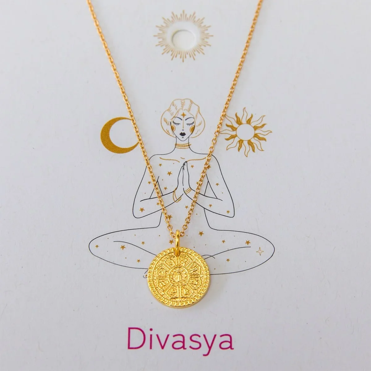 Halskette Gold mit Yoga Anhänger Lotusblüte – Bild 5