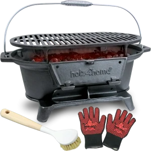 XXL Gusseisen Holzkohle Grill mit Grillrost | Camping Grill, Hibachi Style