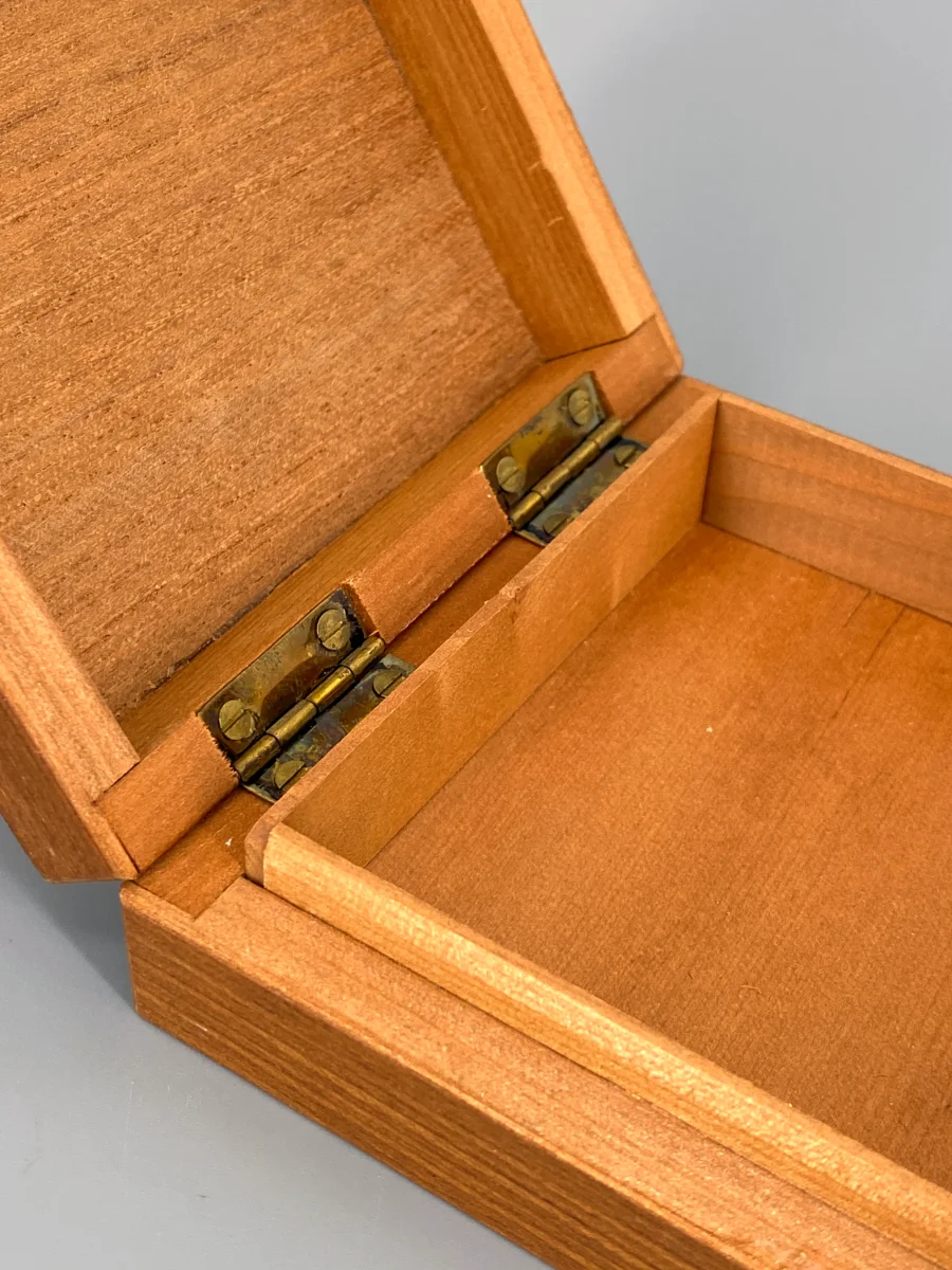Mid Century Teakholz Schatulle, Zigarillo Box, 50er – Bild 8