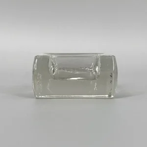 Mid Century quadratische Schale / Aschenbecher aus massivem Glas