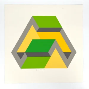 Nummerierter Farbsiebdruck aus der Serie "Duales Objekt" von Ernst Helmstädter (1924‒2018), 1973