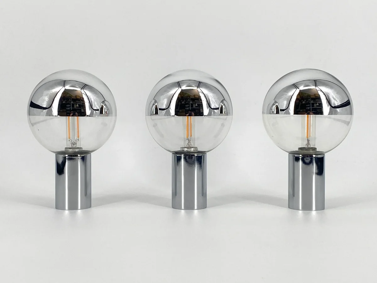 Verchromte Decken- oder Wandlampe von Motoko Ishii für Staff, 70er