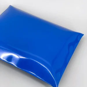 Metallkissen, Pop-Art Kunstobjekt, blau