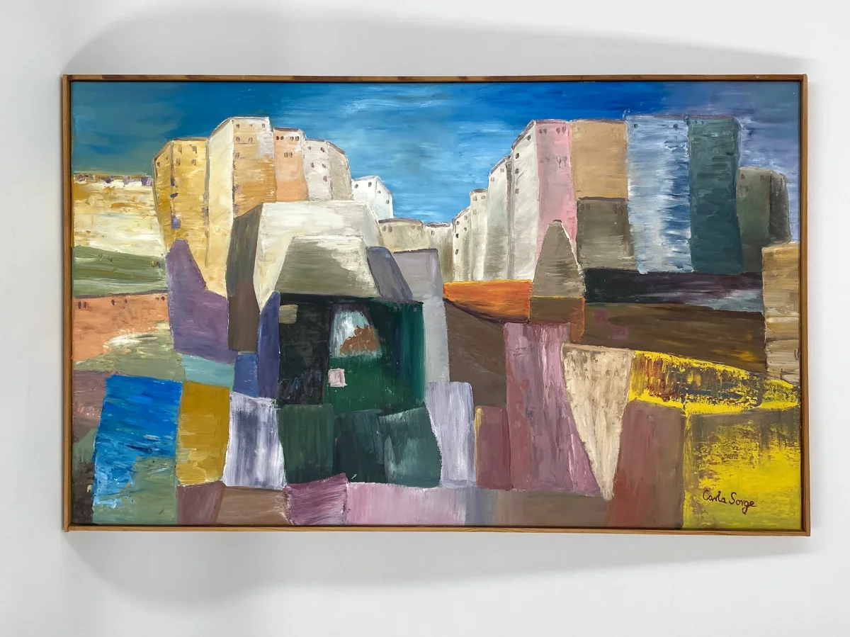 Farbenfrohes Ölgemälde von Carla Sorge (geb. 1971) auf Leinwand, Unikat – Bild 2