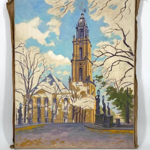 Ölgemälde von der Garnisonkirche in Potsdam auf Leinwand, unvollendet