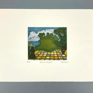 Farbradierung "Wassertempel" von Charlotte Herzog von Berg, 1985