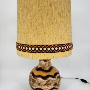Tischlampe Fat Lava Braun Stoff Lampenschirm