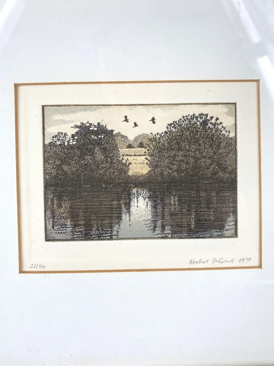 Norbert Behrend - Flussufer. Radierung – Bild 8