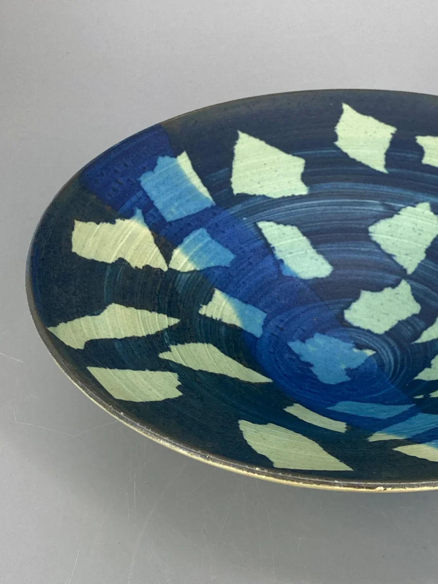 Blaue Studiokeramik Schale, Monika Wicker zugeschrieben – Bild 6