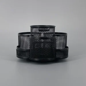 Drehbarer Schreibtisch Organizer / Stiftehalter in Schwarz