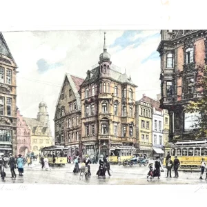 Dortmund um 1910, Stadtansicht Druckgrafik