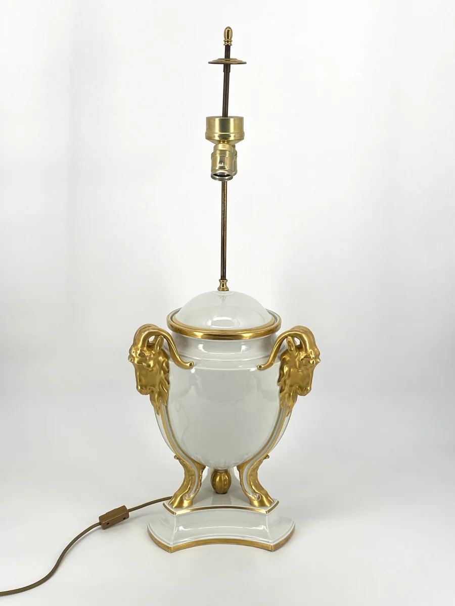 Widderkopf Lampenfuß der Kunstabteilung Rosenthal, Antik zwischen 1915 bis 1930