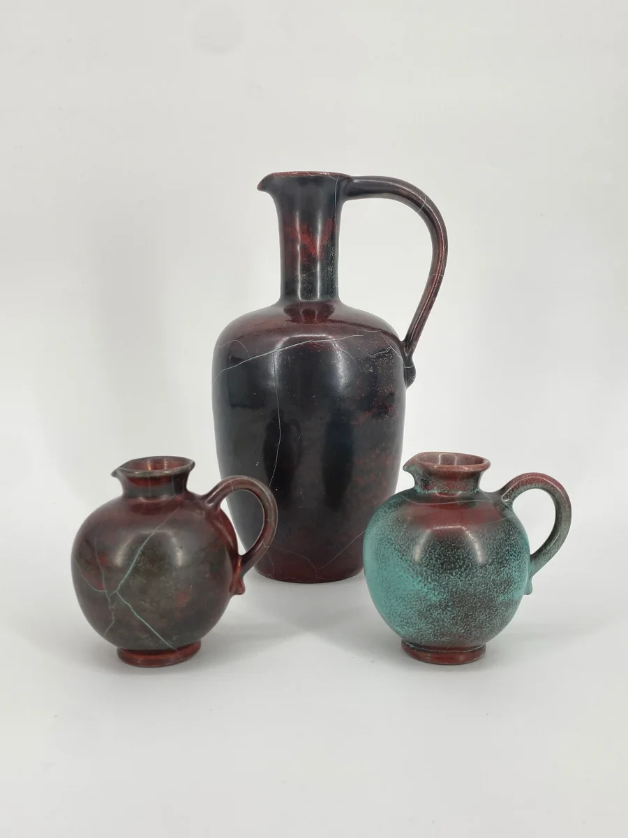 Karaffe und Krüge aus Studiokeramik von Richard Uhlemeyer, Art Deco
