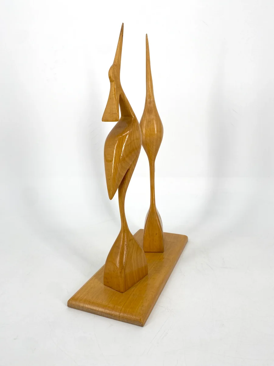 Mid Century Design Kranichfigur aus hellem Holz, Deutschland 1950er – Bild 5