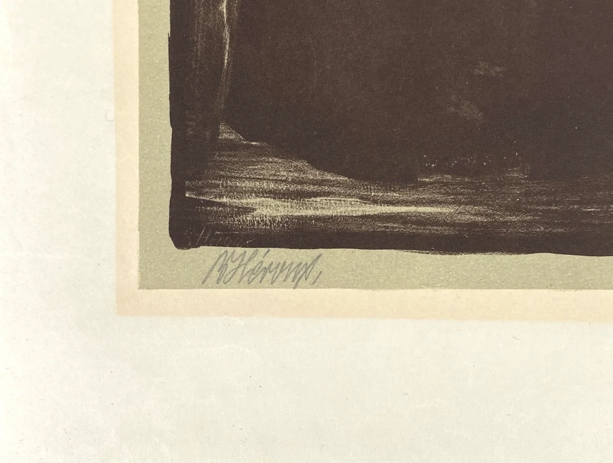 Signierte Lithografie "Frauenporträt" von Bruno Héroux (1868–1944), um 1900 – Bild 5