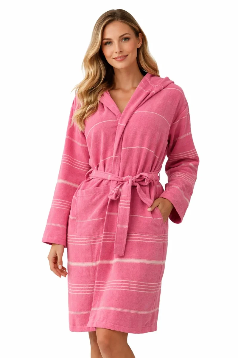 Bademantel SULTAN – leichter & schnell trocknender Damenmantel in Pink
