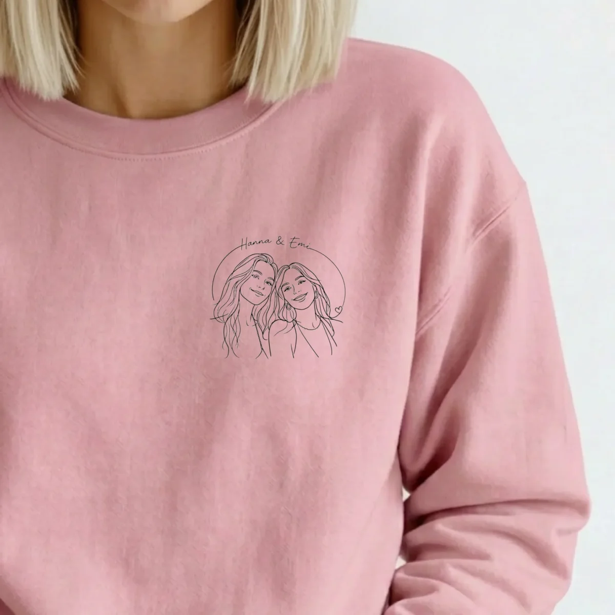 Lineart Pullover mit deinem Foto personalisiert – Bild 2